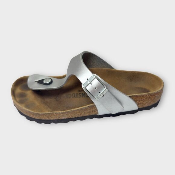 Birkenstock Gizeh Metallic Silver Thong Sandals Women Size EU 37 / US 6-6.5 - Picture 4 of 8
